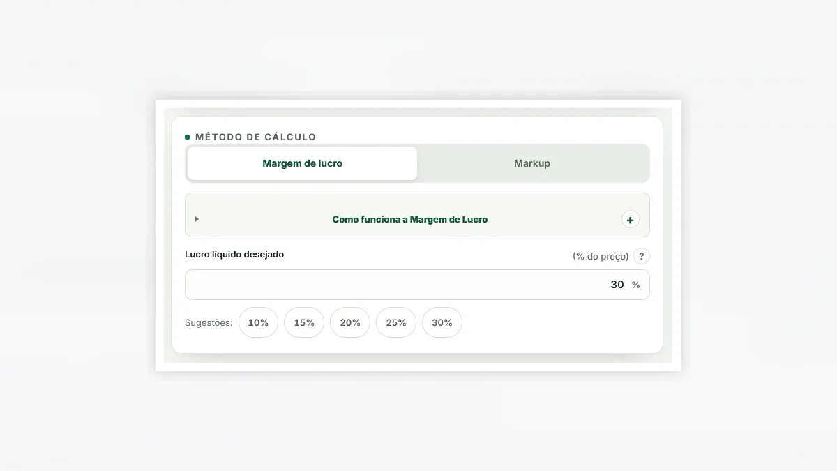 Configuração do método de cálculo de preço na Precificação Certa